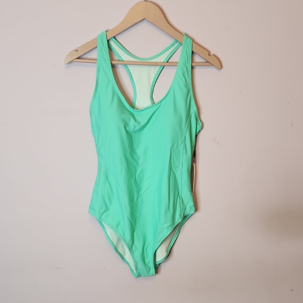 Nicole Miller Studio One-piece Racerback with a scoop Neckline, size L